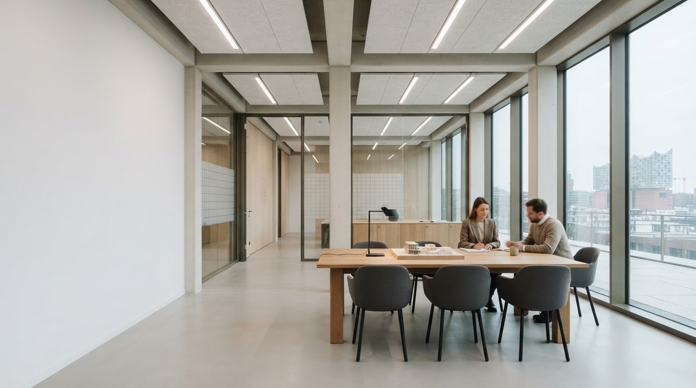 Xylarvethon – abstrakte architektonische Datenlinien als Symbol für Portfolio-Analyse